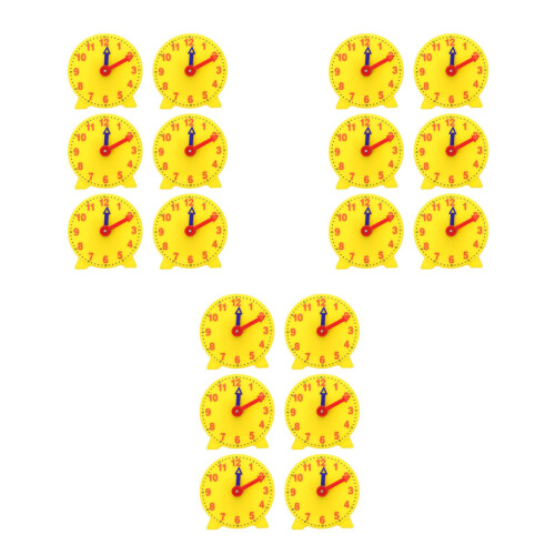 18Pcs Colorful Yellow Clock Time Learning Mold Durable Educational Toy 1
