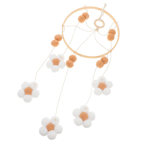 2Pcs Decorative Mobile Coffee Color Felt Balls for Nursery 2