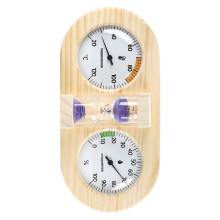 3St Sauna Zandloper Timer Met Thermometer Hygrometer Paars