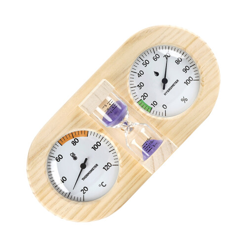 3St Sauna Zandloper Timer Met Thermometer Hygrometer Paars 2