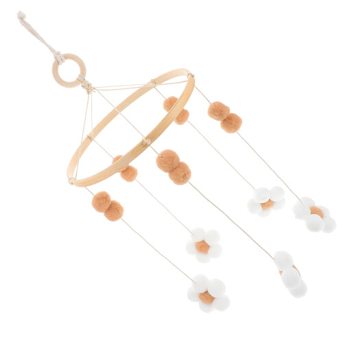 2Pcs Decorative Mobile Coffee Color Felt Balls for Nursery