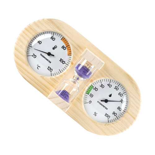 3St Sauna Zandloper Timer Met Thermometer Hygrometer Paars 1