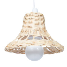 2Pcs Simple White Rattan Woven Pendant Light for Home Decor