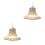 2Pcs Simple White Rattan Woven Pendant Light for Home Decor 6