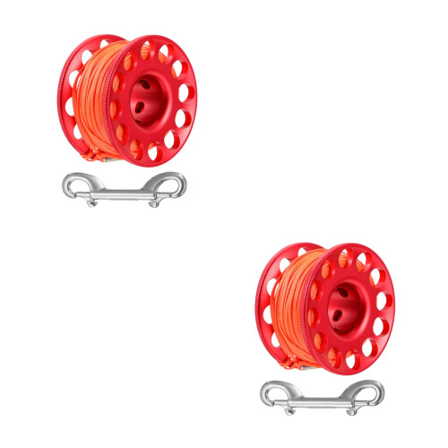 2Sets Snorkel Guideline Spool Duurzaam Aluminium Rood 2