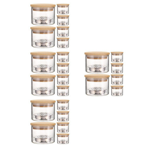 24Pièces Bol Cristal Transparent Support En Acier 2