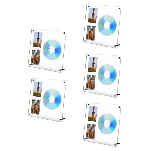 5Pièces Présentoir Cd Transparent En Stable Élégant 2