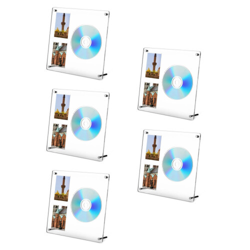 5Pièces Présentoir Cd Transparent En Stable Élégant 1