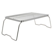 2Pièces Rack Barbecue Pliable Acier Inoxydable Robuste Pour Plein Air