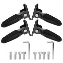 4Pairs Universal Nylon Folding Foot Pegs Black for Bike and Scooter