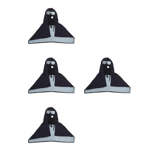4Pièces Capuche En Tissu Denim Lunettes Protection Œil 2