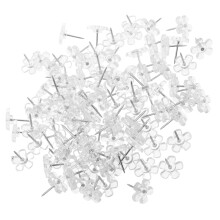 400Pcs Clear Soft Push Pins Floral Design for Home Office Cork Boards