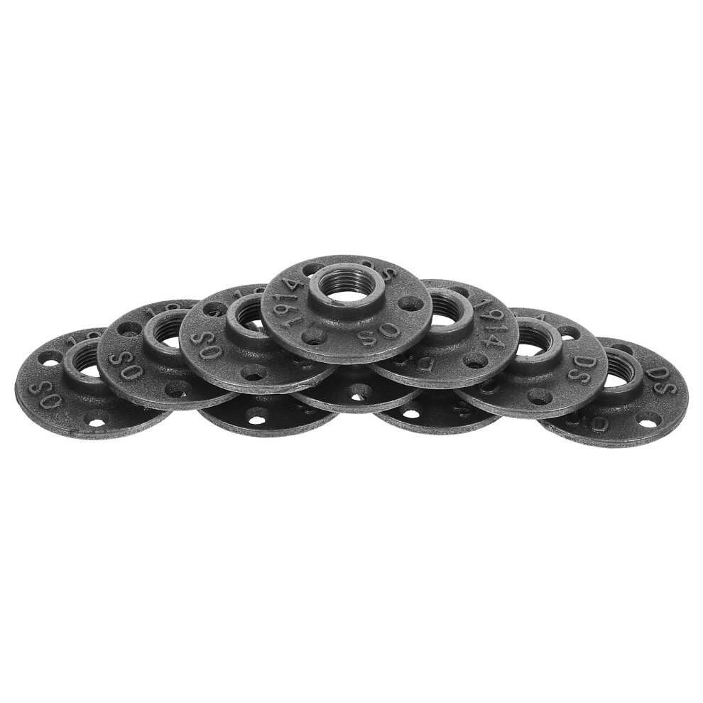 20Pcs Black Malleable Iron Threaded Floor Wall Mounted Flange Fittings 3632862271686