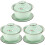 3Sets Portable Ceramic Water Mug Handheld Tea Cup with Lid Light Green 4