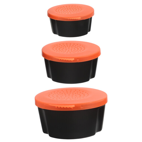 6Pcs Red Plastic Fishing Live Bait Box Worm Storage Container Portable 2