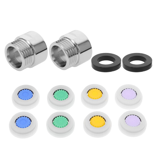 3Sets Water Flow Control Valve Shower Limiter Copper Plastic Adapter 2