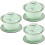 3Sets Portable Ceramic Water Mug Handheld Tea Cup with Lid Light Green 7