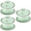 3Sets Portable Ceramic Water Mug Handheld Tea Cup with Lid Light Green 8