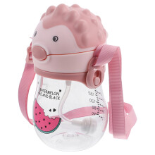 2Pcs Toddler Sippy Cup Pink Silicone Straw with Lanyard for Travel