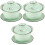3Sets Portable Ceramic Water Mug Handheld Tea Cup with Lid Light Green 5