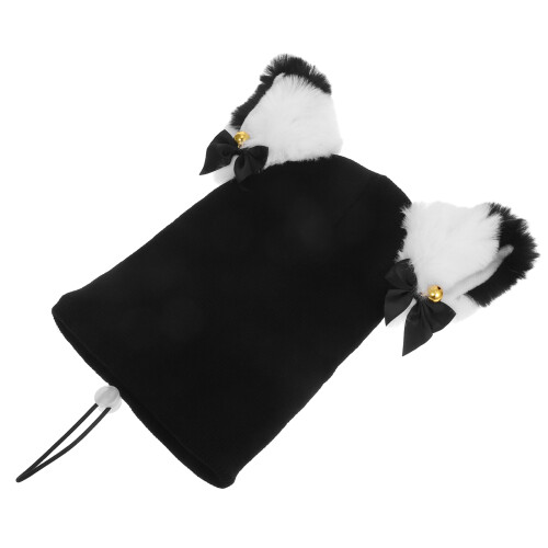 2St Skihelm Cover Zwart Knit Warm Elastisch Decoratief 1