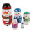 2St Handgeschilderde Sneeuwpop Nesting Dolls Kleurrijk Decor 2