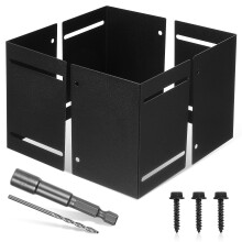 2Sets Metal Hekpaalbeschermer Zwart Verstelbaar Voor Diverse Palen