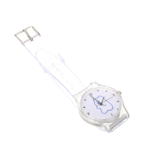 2St Studenthorloge Wit Met Ergonomisch, Transparante Siliconen Band 1