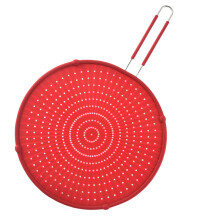2Pièces Grille Anti-Éclaboussures Silicone Rouge Usage Cuisine