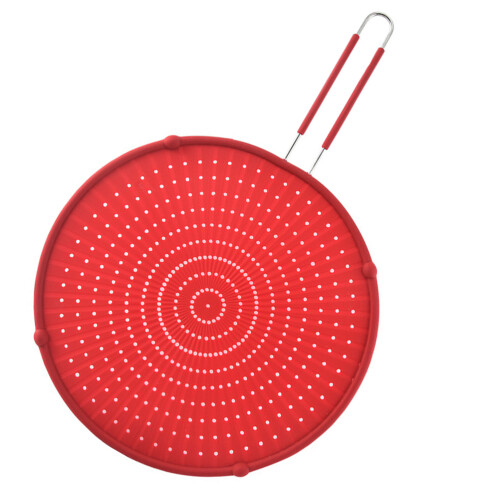 2Pièces Grille Anti-Éclaboussures Silicone Rouge Usage Cuisine