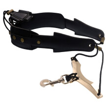 2Pièces Ceinture Saxophone En Cuir Et Métal Noir Sécurisée