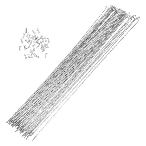 180Ensembles Rayons Acier 14G Argent Longue Durée Réparation Roue 2