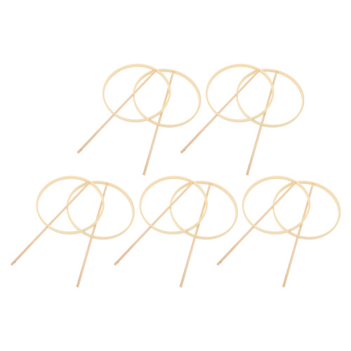 30Ensembles Cadres Ronds En Bambou Beige Pour Éventails À Main DIY 1