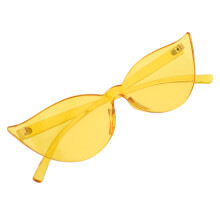 2Pcs Yellow Cat Eye Sunglasses Fashionable Beach Eyewear for Women