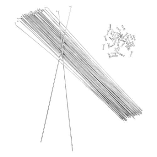 180Ensembles Rayons Acier 14G Argent Longue Durée Réparation Roue 1
