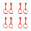 8Pièces Anneaux De Bébé Rouge PP, Accessoires Pull Up Pour 4