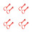 8Pièces Anneaux De Bébé Rouge PP, Accessoires Pull Up Pour 8