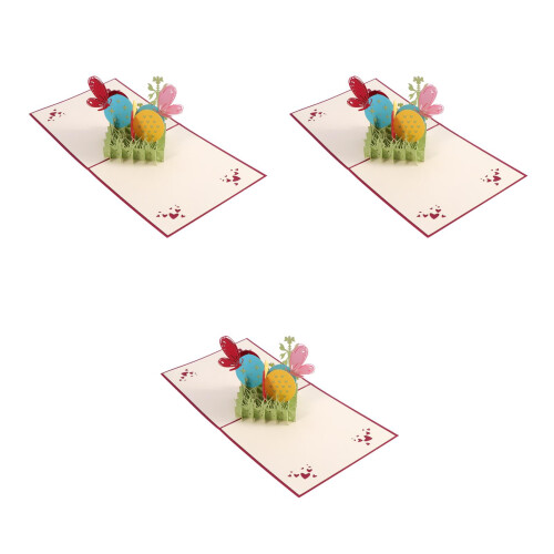 3Pcs Multi Color 3D Up with Flowers and Egg Patterns 2