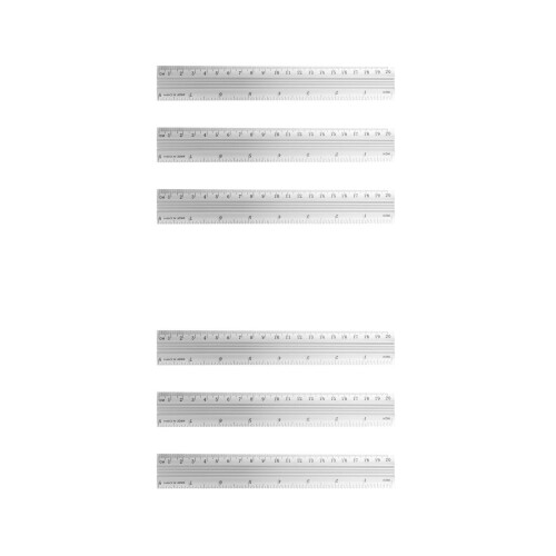 6Pcs Portable Silver Metal Ruler Set for Students Architects Designers 2
