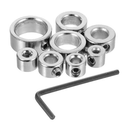 24Pcs Carbon Steel Drill Stop Collars Silver for Woodworking Precision 2