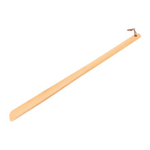 2Pcs Durable Wood Shoe Horn Lifter Long Handle Comfortable Home Use