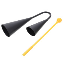 2Sets Compacte Metalen Agogo Met Klopper Zwart Voor Kids