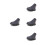 4Pcs Durable Rubber Trekking Pole Tips Thickened Grip Black 9