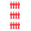 12Pcs Red Foosball Men Replacement Set Mounting for Home 4