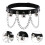 2St Elastische Zwarte Leg Loop Met Metalen Ketting Punk Accessoire 2
