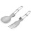 3Pcs Titanium Foldable Spoon Silver Portable Picnic Camping Tableware 3