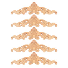 5Pièces Appliques Décoratives En Bois Sculpté Beige Pour Mobilier