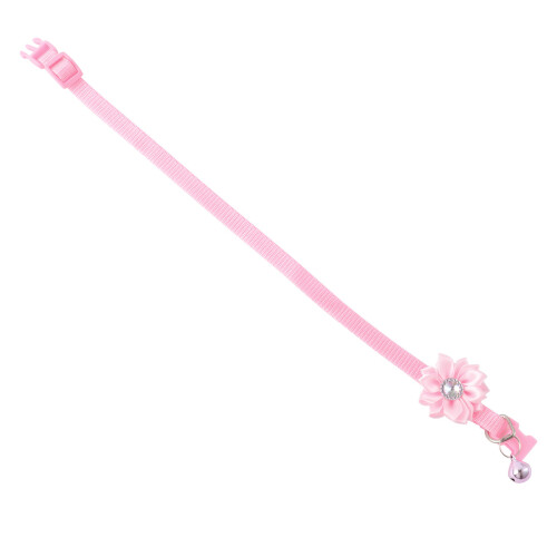 2Pièces Collier Pour Animal De Compagnie Rose, Durable Avec Clochette