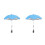 2St Buggy Zonnescherm Parasol Met En Skyblue Design 2