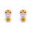 2St Zonnelichte Geluks Kat Plastic Auto Bobblehead Decoratie Multi 4